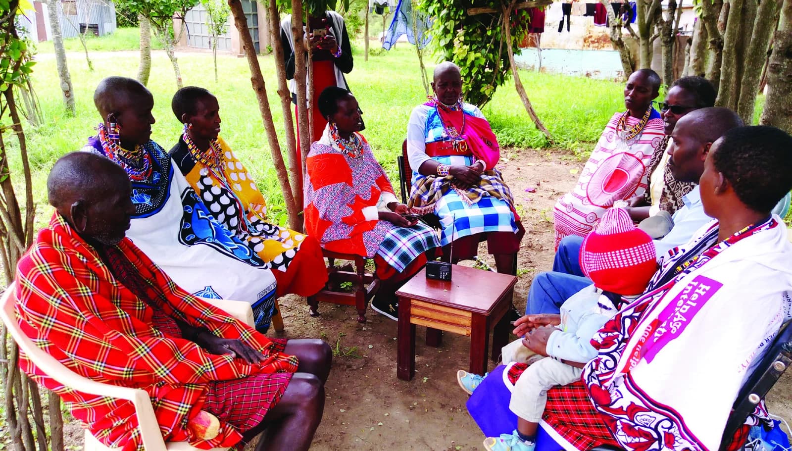 Community members participating in a discussion in Kajiado